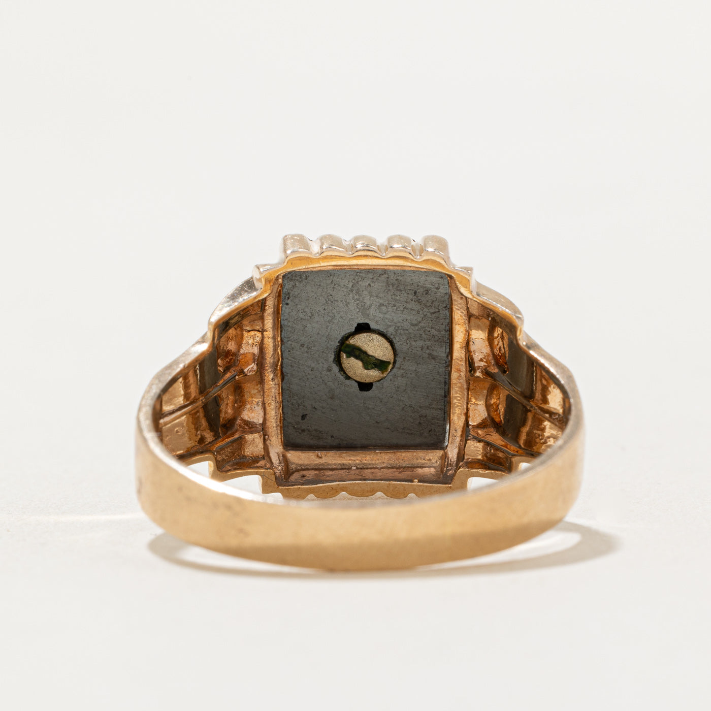 Hematite 'D' Signet Ring | 5.00ct | SZ 12.25 |