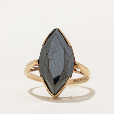 Hematite Marquise Cabochon Ring | 3.40ct | SZ 4.75 |