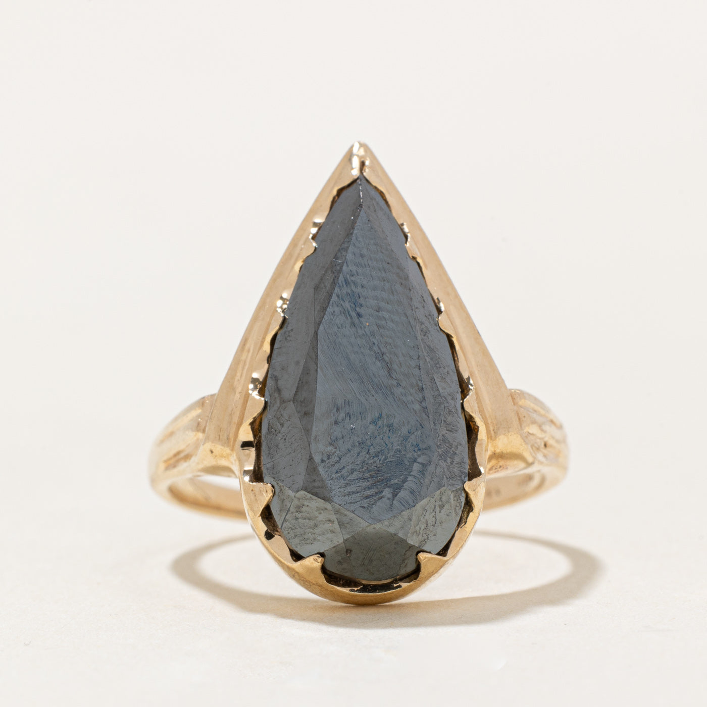 Hematite Pear Ring | 4.00ct | SZ 5 |