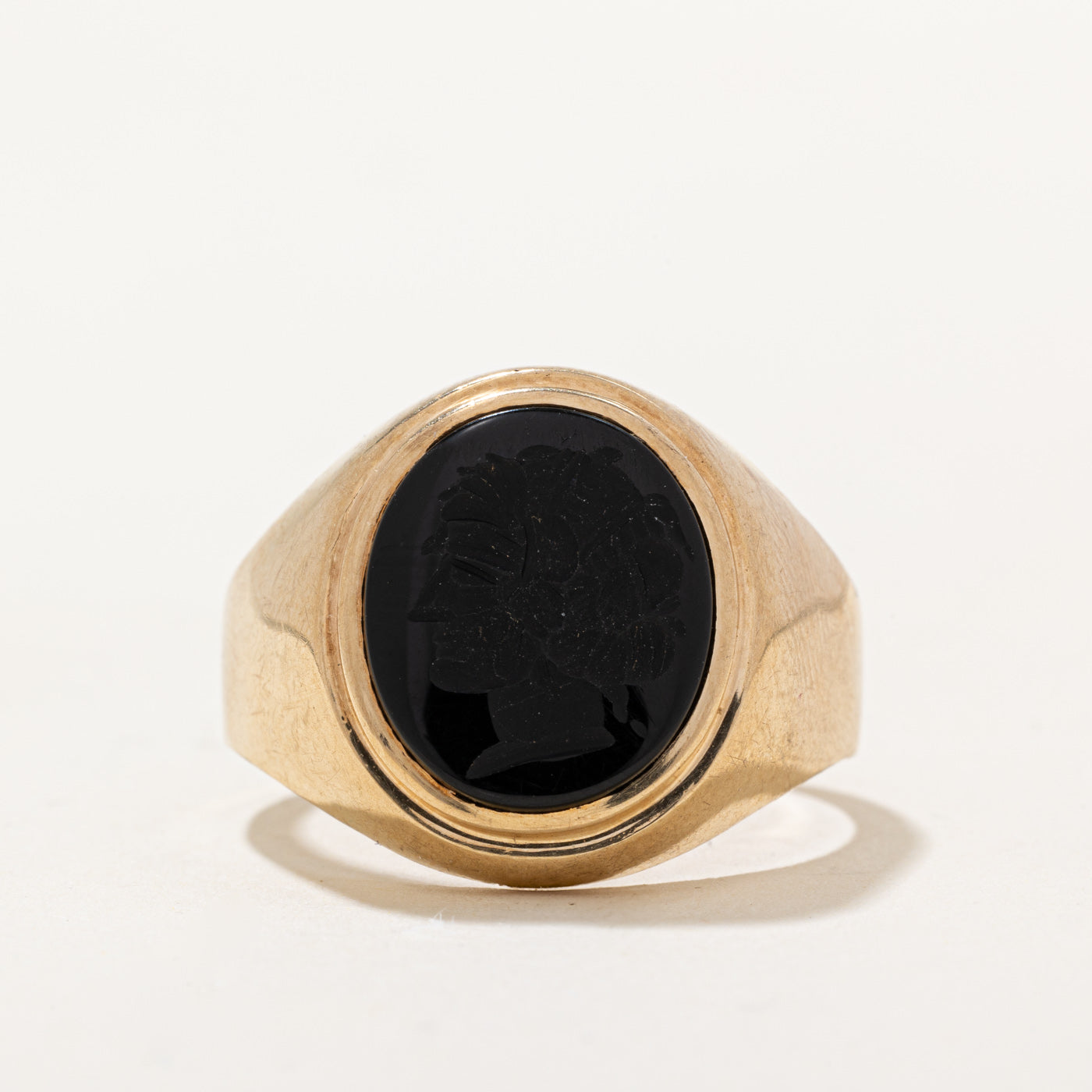 Carved Onyx Signet Ring | 2.5ct | SZ 11 |