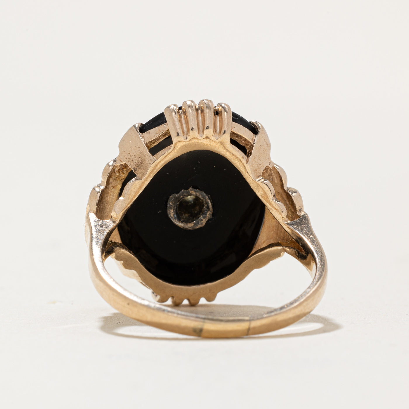 Onyx & Diamond Ring | 4.00ct, 0.05ct | SZ 8 |