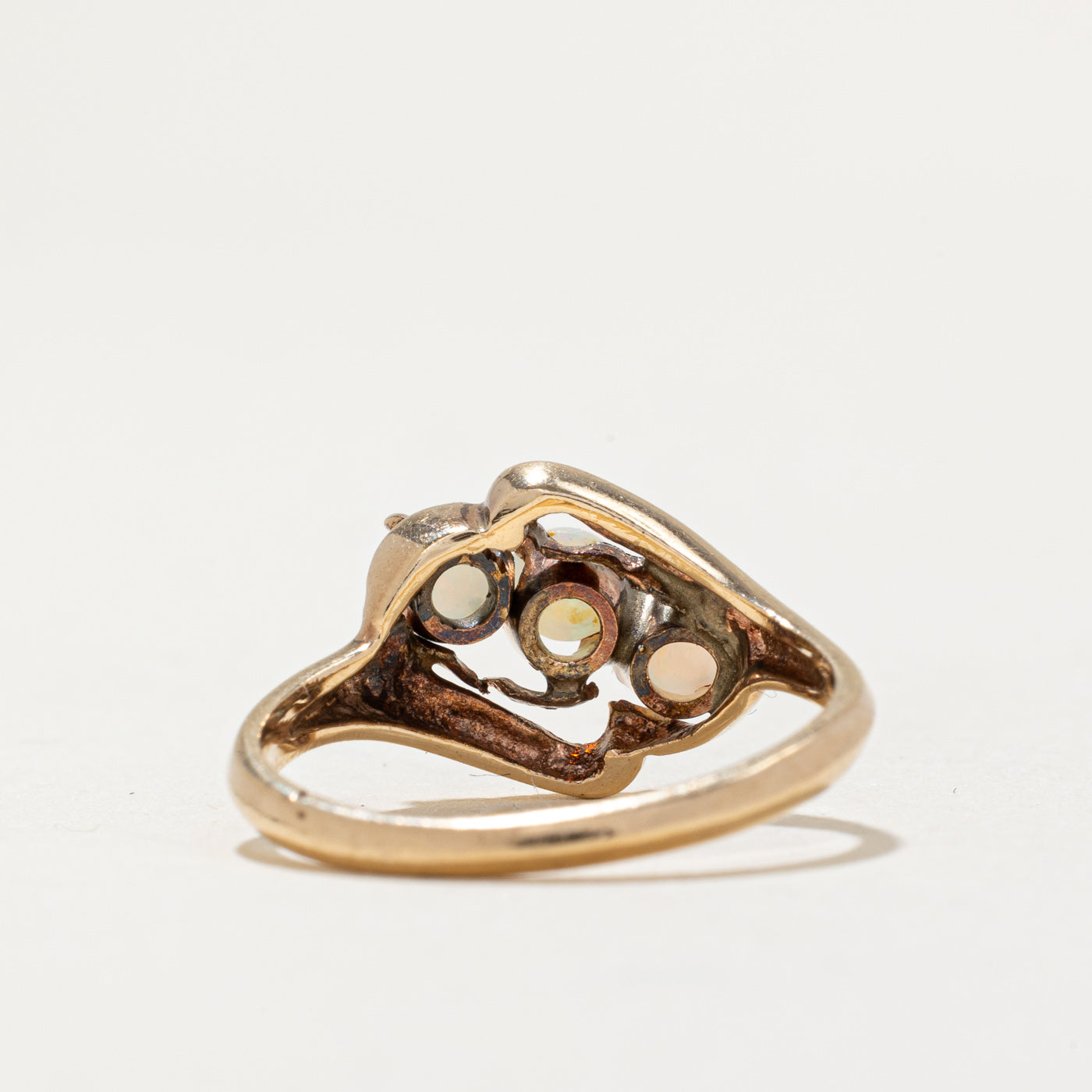 Diagonal Three Stone Opal Ring | 0.45ctw | SZ 6.25 |