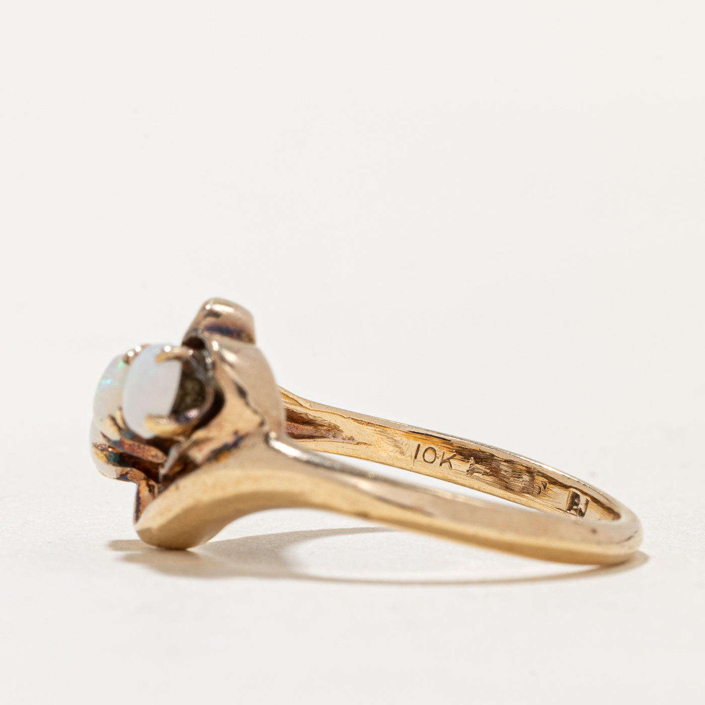 Diagonal Three Stone Opal Ring | 0.45ctw | SZ 6.25 |
