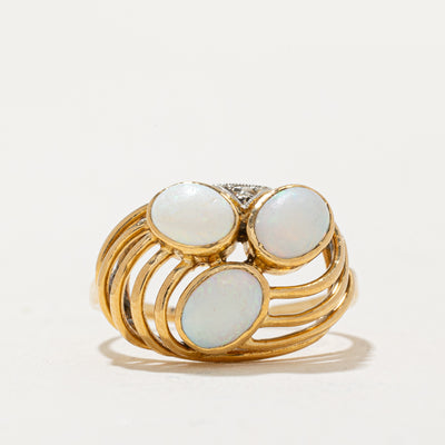Three Stone Opal Dome Ring | 1.00ctw | SZ 4.75 |