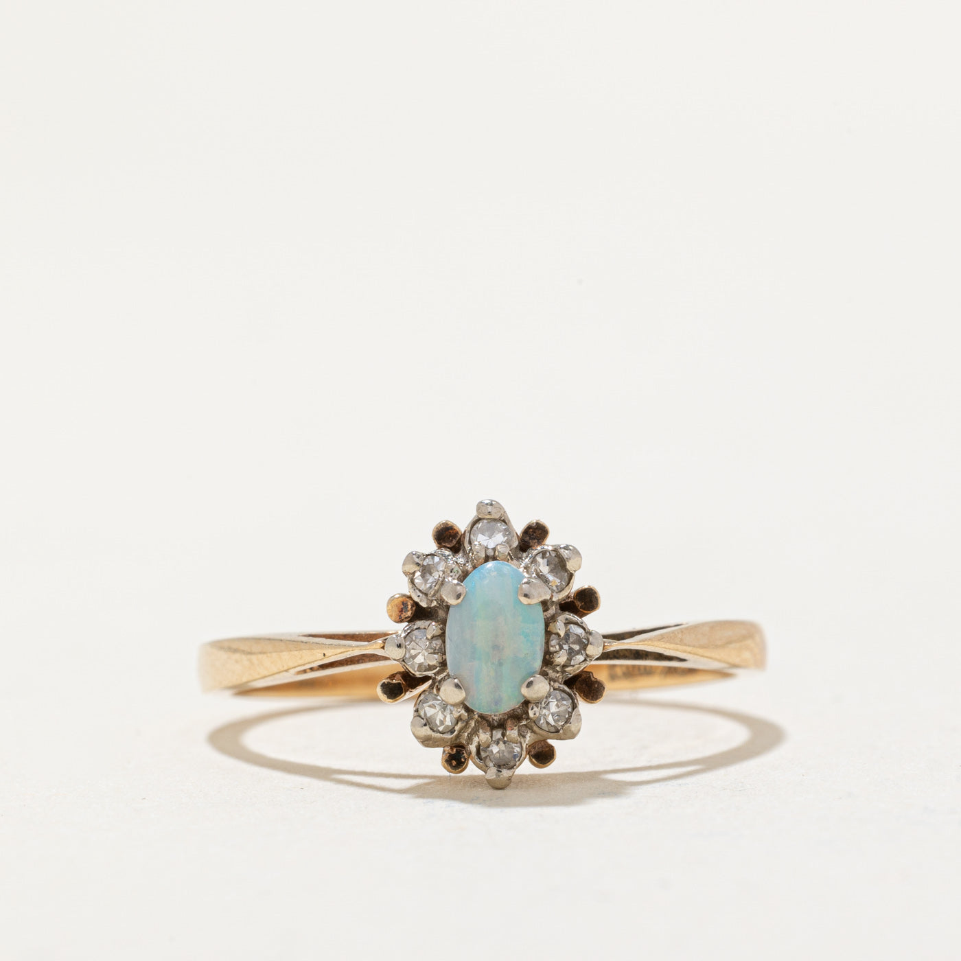 High Set Opal & Sapphire Ring | 0.13ct, 0.08ct | SZ 6.25 |