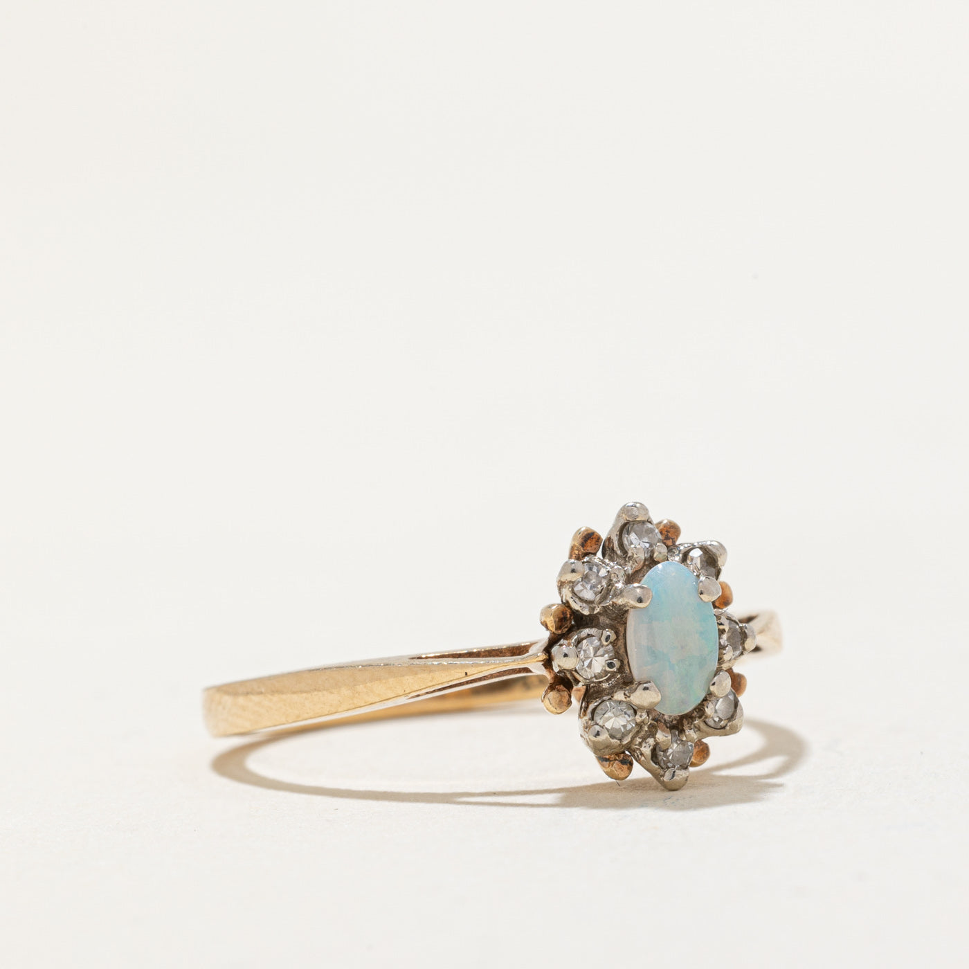 High Set Opal & Sapphire Ring | 0.13ct, 0.08ct | SZ 6.25 |