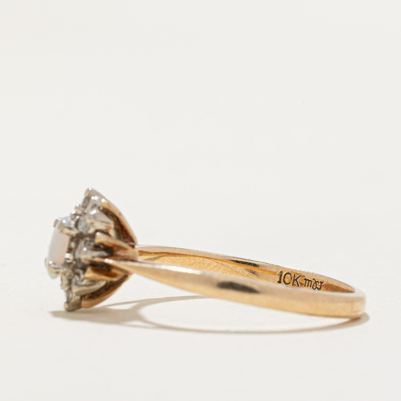 High Set Opal & Sapphire Ring | 0.13ct, 0.08ct | SZ 6.25 |