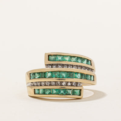 Emerald & Diamond Waterfall Ring | 0.72ctw, 0.09ctw | SZ 6.75 |