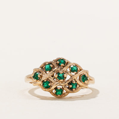 Green Glass Cocktail Ring | SZ 5.75 |