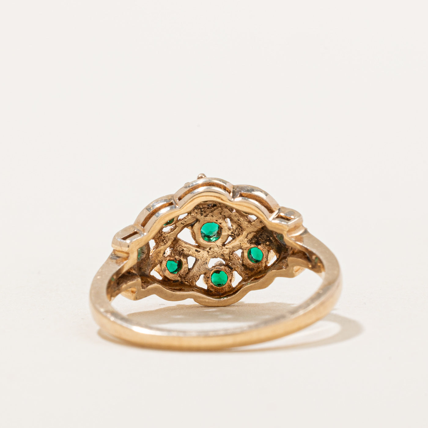 Green Glass Cocktail Ring | SZ 5.75 |