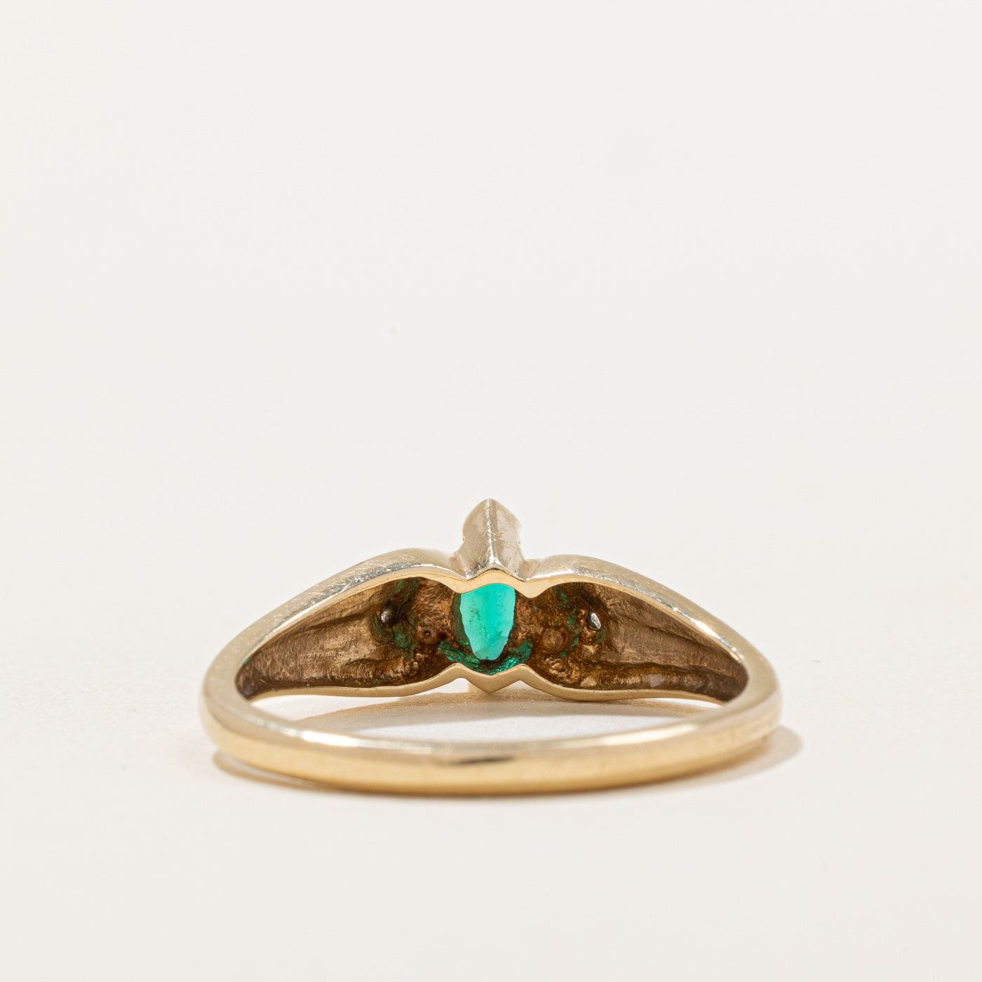 Synthetic Emerald & Natural Diamond Ring | 0.15ct, 0.01ctw | SZ 6.25 |