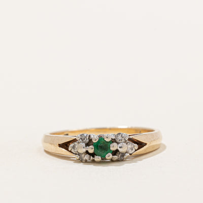 Diamond & Emerald Ring | 0.10ctw, 0.06ct | SZ 6.25 |