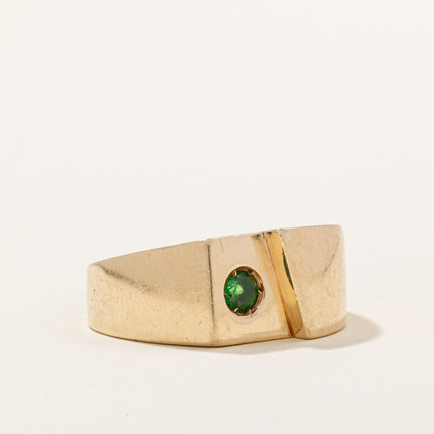 Flush Set Tsavorite Garnet Ring | 0.15ct | SZ 9.5 |
