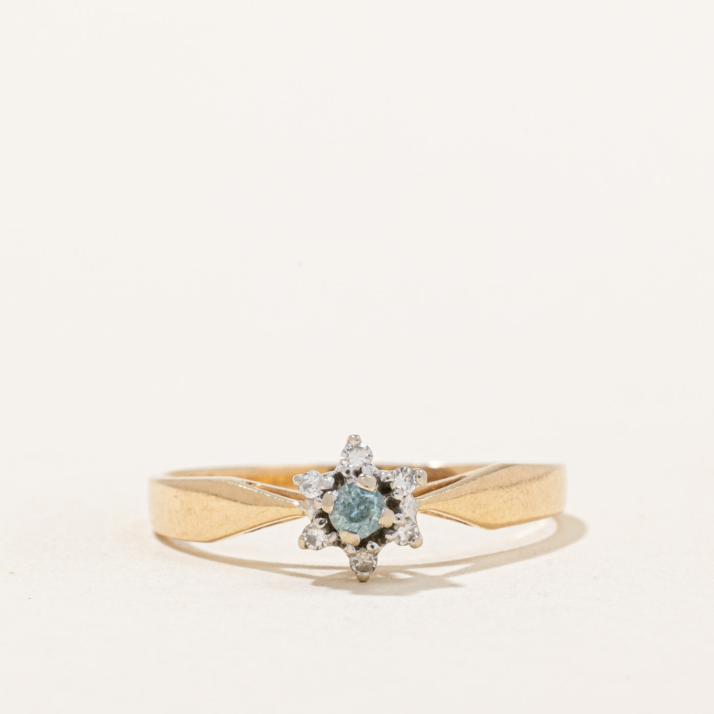 Topaz & Clear Sapphire High Set Ring | 0.10ct, 0.07ctw | SZ 7.75 |