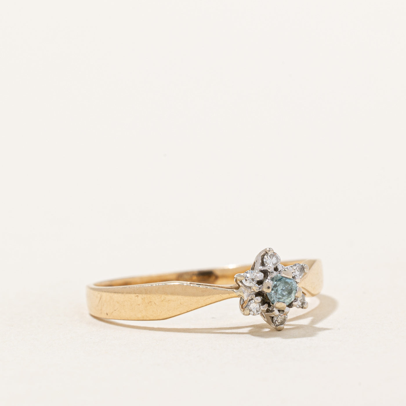Topaz & Clear Sapphire High Set Ring | 0.10ct, 0.07ctw | SZ 7.75 |