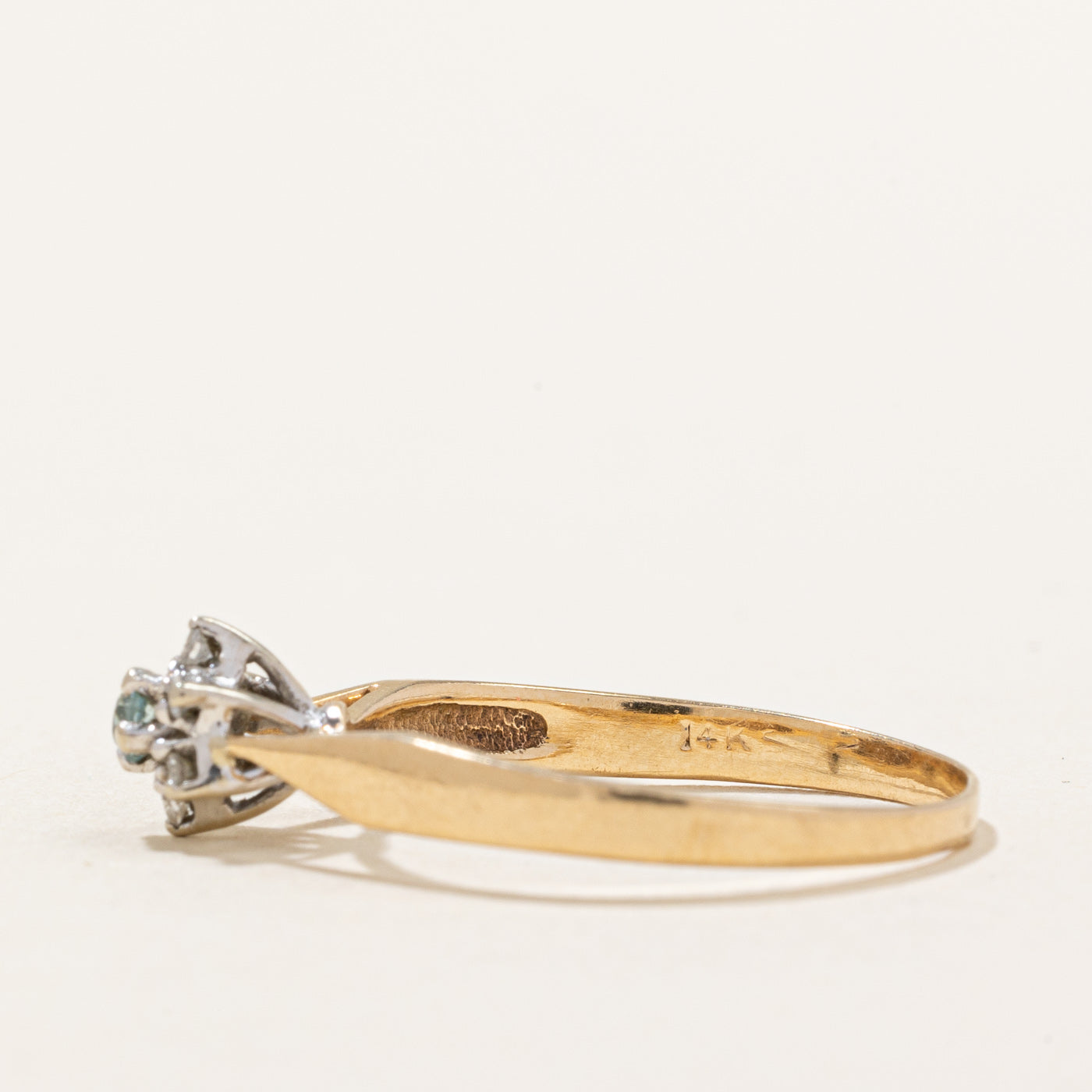 Topaz & Clear Sapphire High Set Ring | 0.10ct, 0.07ctw | SZ 7.75 |
