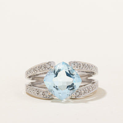 Topaz & Diamond Cocktail Ring | 2.20ct, 0.11ctw | SZ 6.25 |