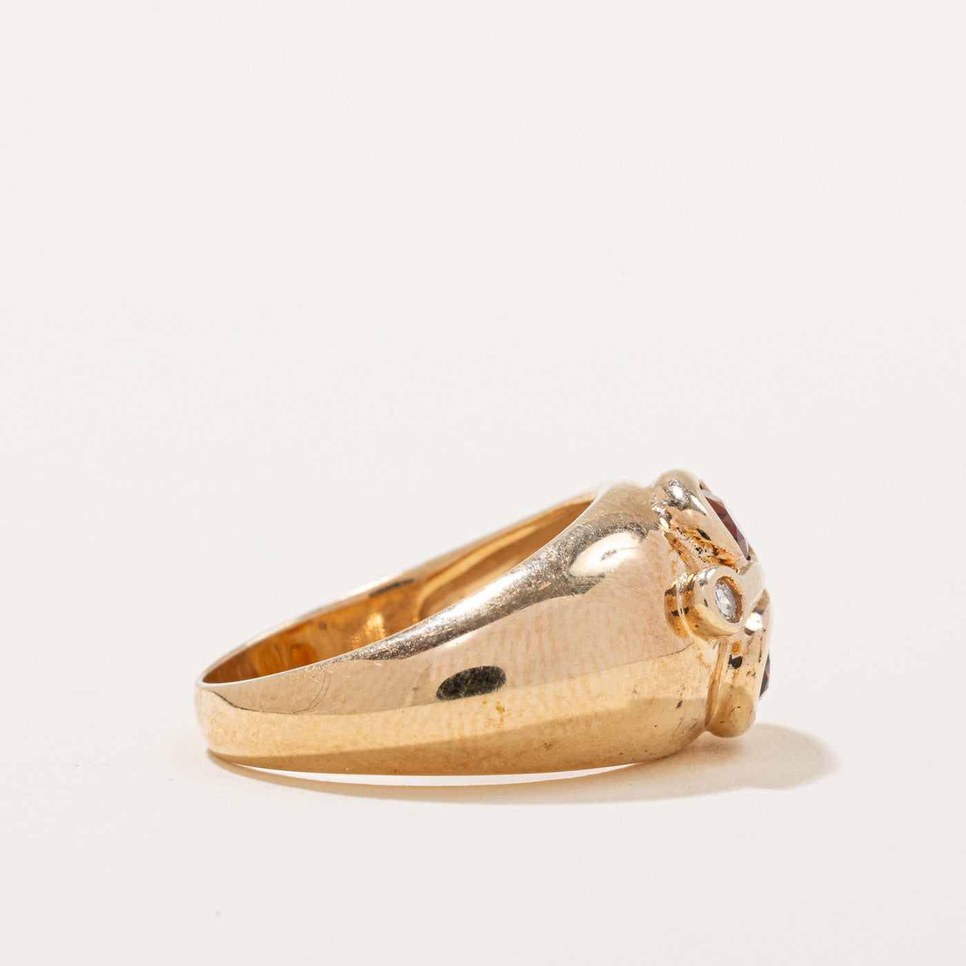 Mandarin Citrine & Diamond Cocktail Ring | 0.76ctw, 0.05ctw | SZ 8 |