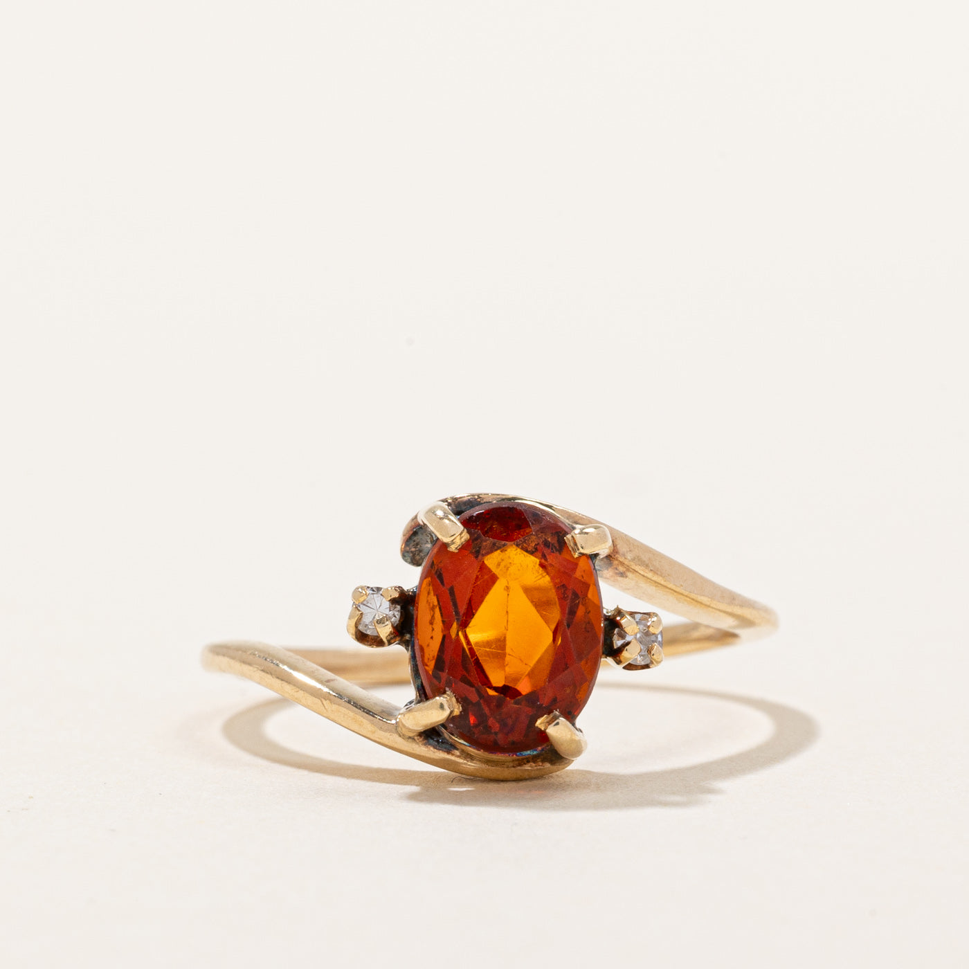 Mandarin Citrine & Diamond Ring | 1.08ct, 0.04ctw | SZ 6.25 |