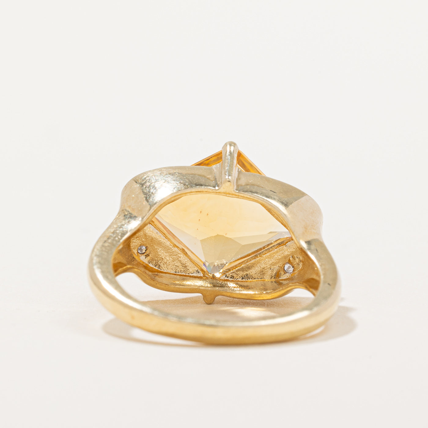 Citrine & Diamond Cocktail Ring | 4.25ct, 0.02ctw | SZ 6.75 |