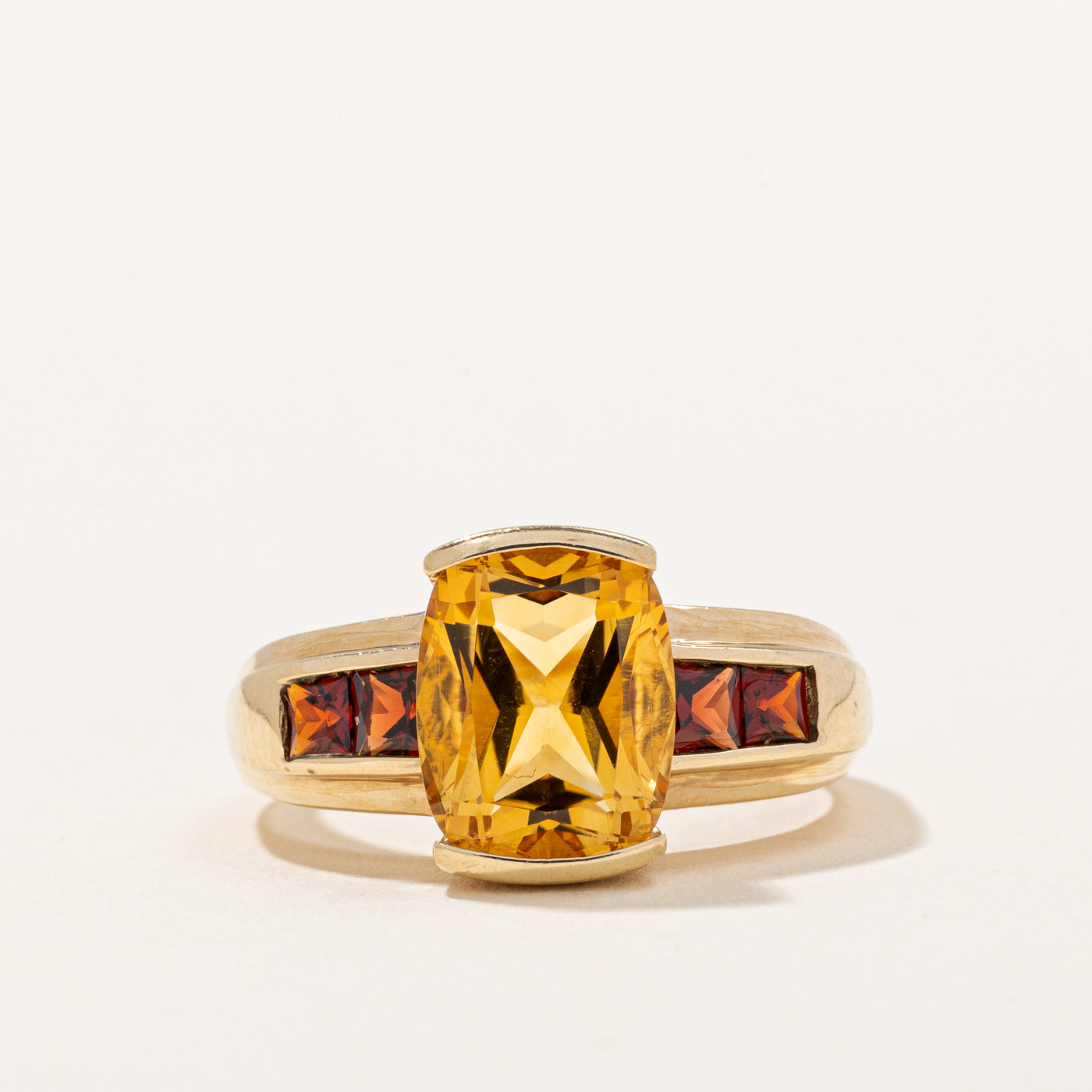 Citrine & Garnet Cocktail Ring | 3.00ct, 0.50ctw | SZ 6.75 |
