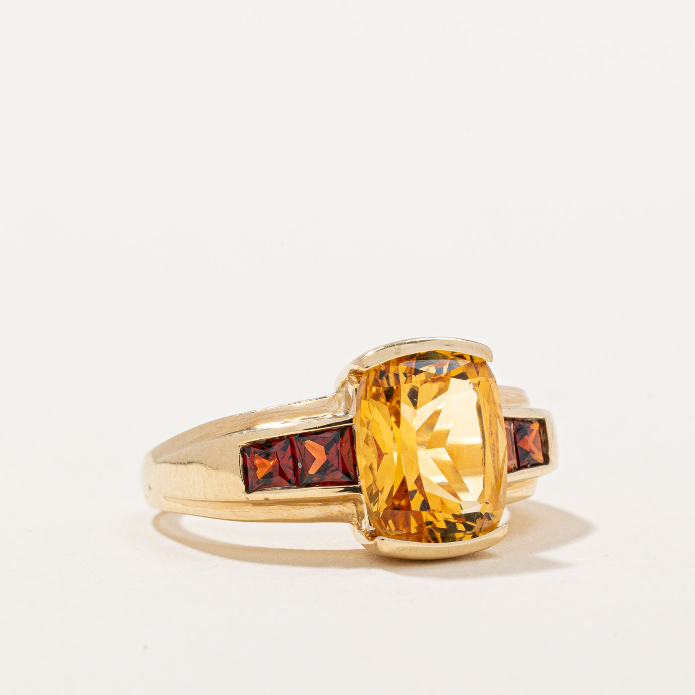 Citrine & Garnet Cocktail Ring | 3.00ct, 0.50ctw | SZ 6.75 |