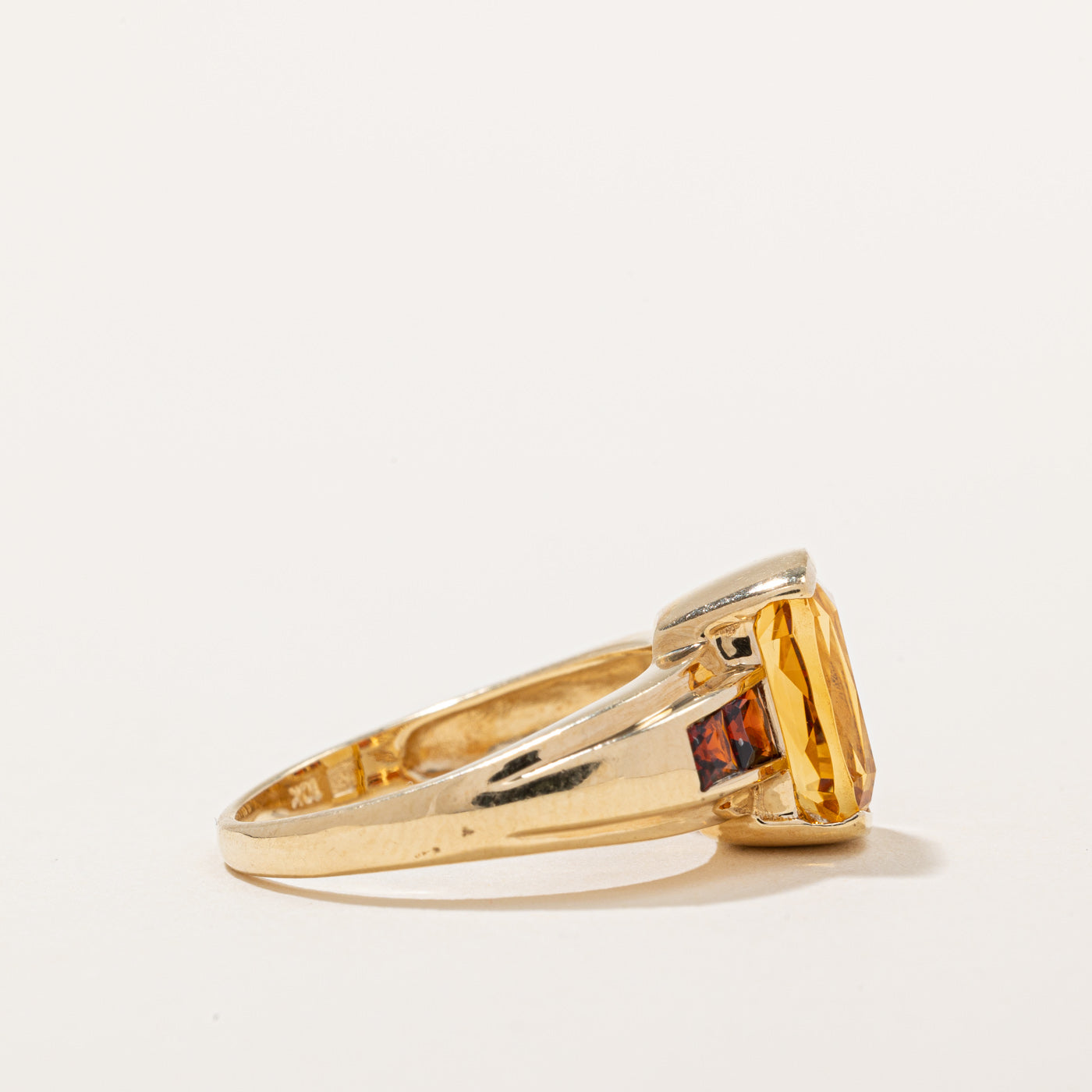 Citrine & Garnet Cocktail Ring | 3.00ct, 0.50ctw | SZ 6.75 |