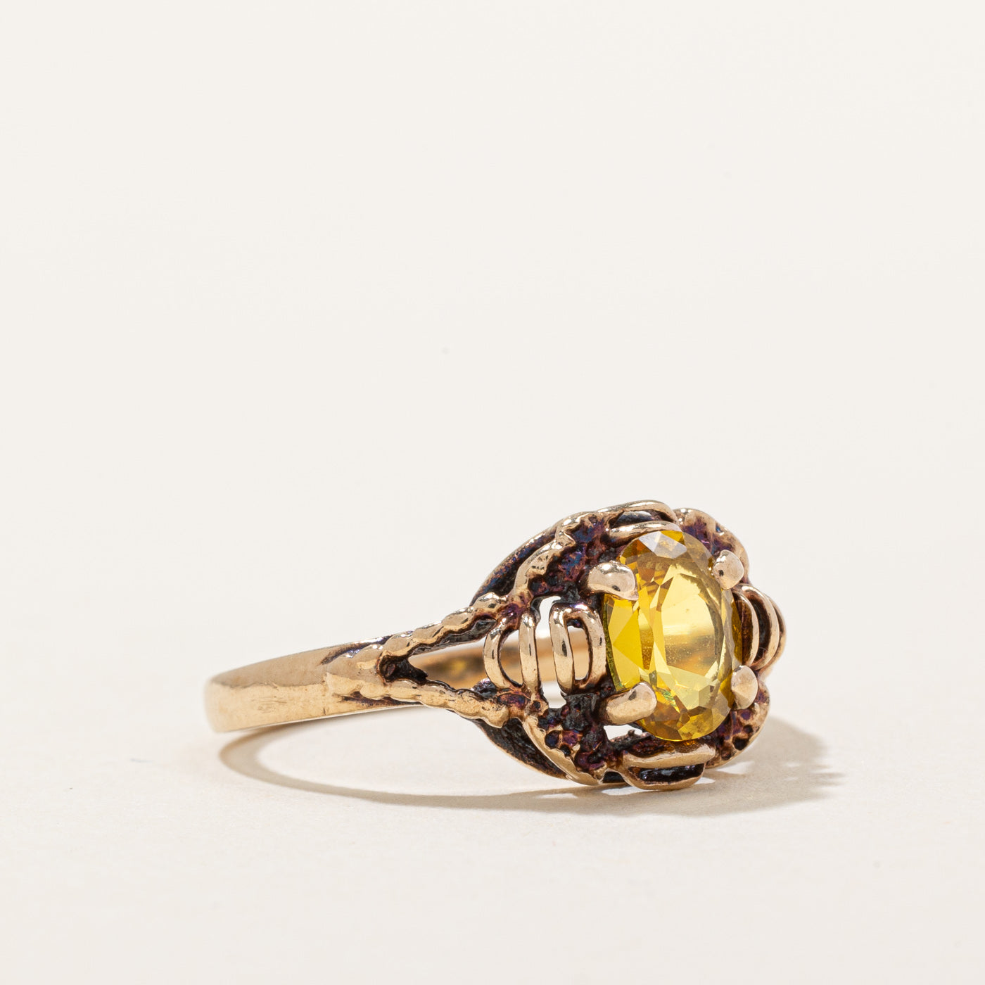 Synthetic Yellow Sapphire Ring | 0.80ct | SZ 6.5 |