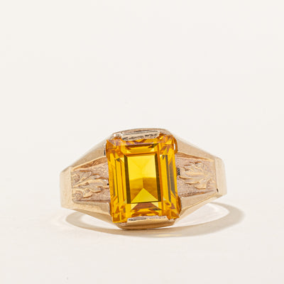 Synthetic Yellow Sapphire Cocktail Ring | 4.25ct | SZ 7.5 |