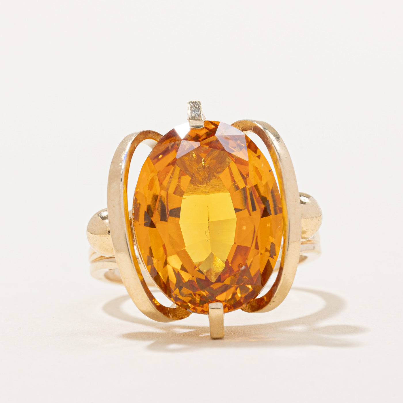 Synthetic Yellow Sapphire Cocktail Ring | 9.00ct | SZ 6.75 |