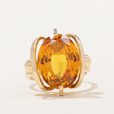 Synthetic Yellow Sapphire Cocktail Ring | 9.00ct | SZ 6.75 |