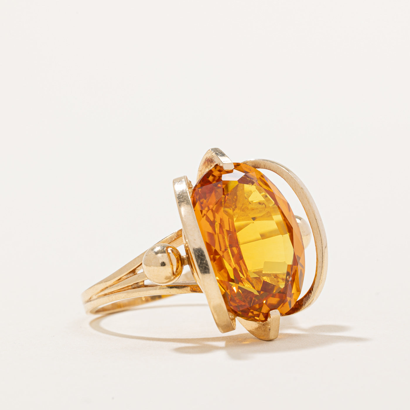 Synthetic Yellow Sapphire Cocktail Ring | 9.00ct | SZ 6.75 |