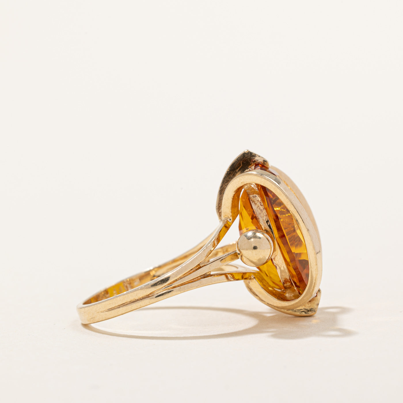 Synthetic Yellow Sapphire Cocktail Ring | 9.00ct | SZ 6.75 |