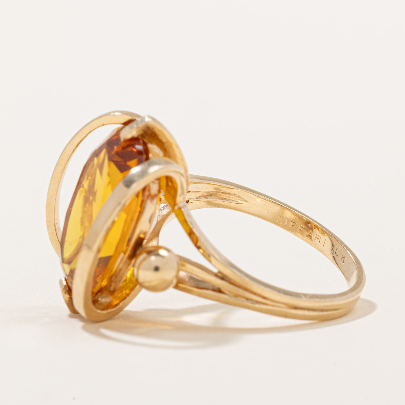 Synthetic Yellow Sapphire Cocktail Ring | 9.00ct | SZ 6.75 |
