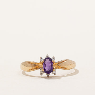 Amethyst & Diamond Ring | 0.16ct, 0.01ctw | SZ 6 |