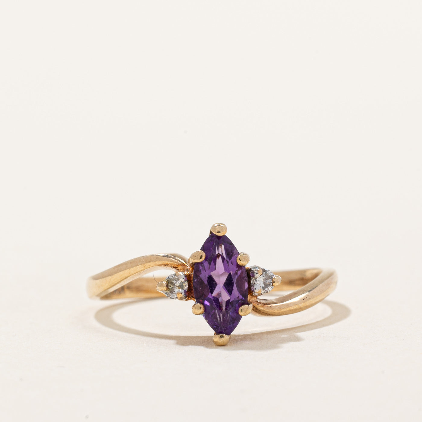 Amethyst & Diamond Bypass Ring | 0.35ct, 0.05ctw | SZ 6.25 |