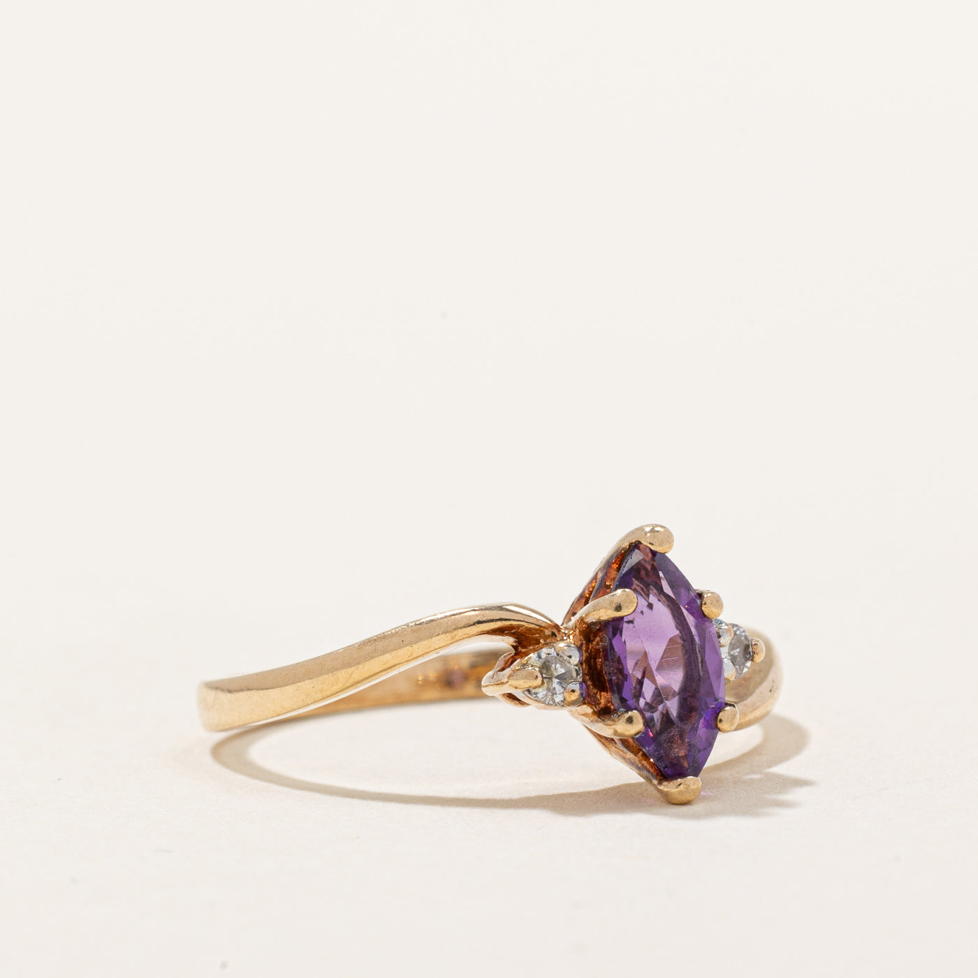 Amethyst & Diamond Bypass Ring | 0.35ct, 0.05ctw | SZ 6.25 |