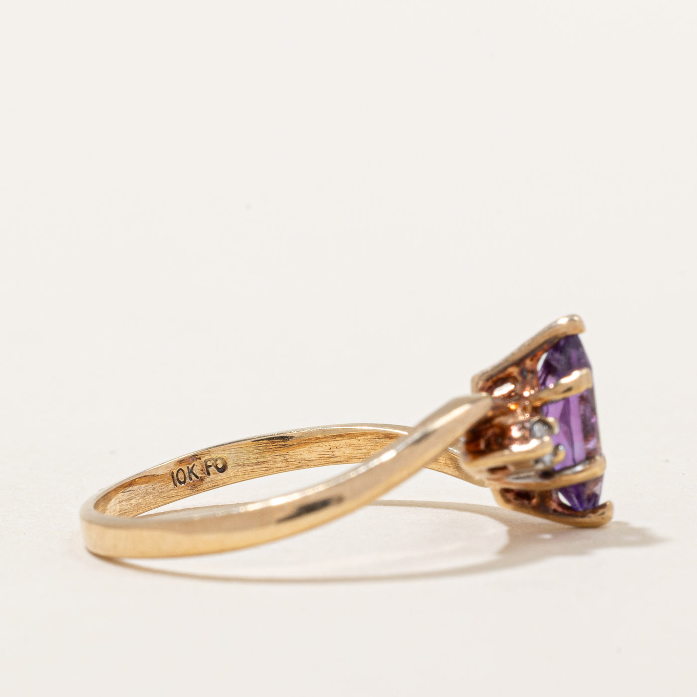 Amethyst & Diamond Bypass Ring | 0.35ct, 0.05ctw | SZ 6.25 |