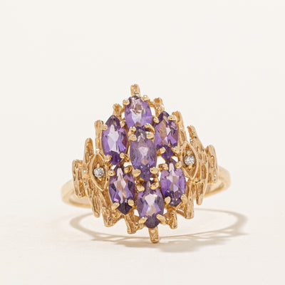 Amethyst & Diamond Cocktail Ring | 1.00ctw, 0.02ctw | SZ 8.75 |