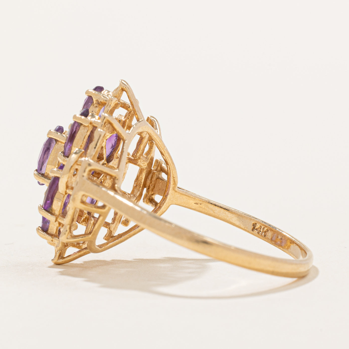 Amethyst & Diamond Cocktail Ring | 1.00ctw, 0.02ctw | SZ 8.75 |