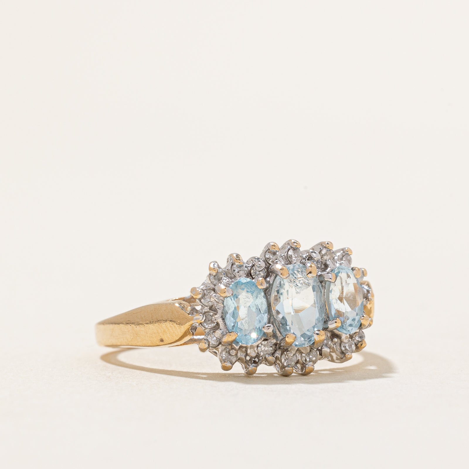 Blue Topaz & Diamond Ring | 1.00ctw, 0.11ctw | SZ 7.75 |