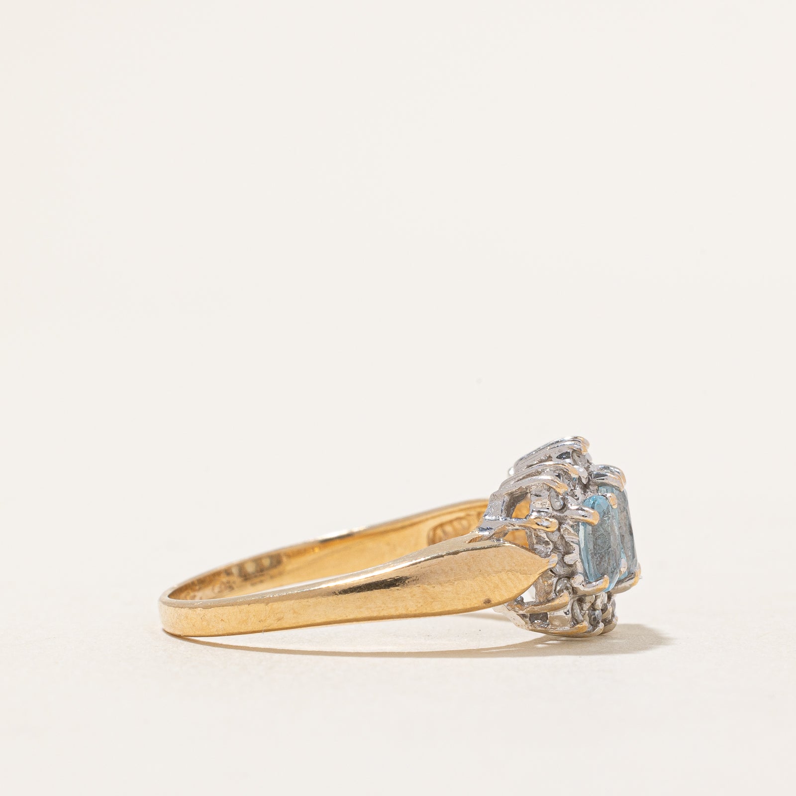 Blue Topaz & Diamond Ring | 1.00ctw, 0.11ctw | SZ 7.75 |