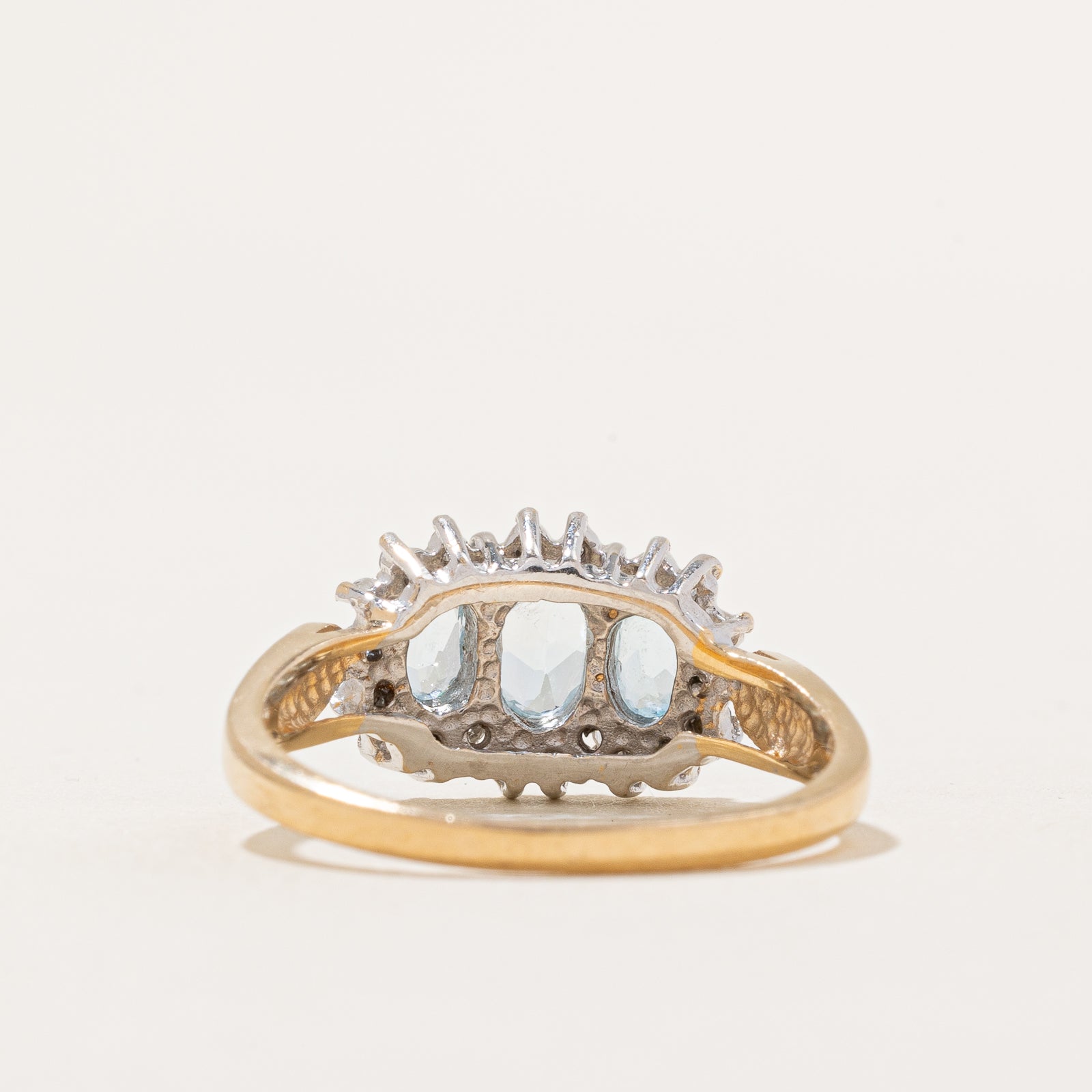 Blue Topaz & Diamond Ring | 1.00ctw, 0.11ctw | SZ 7.75 |