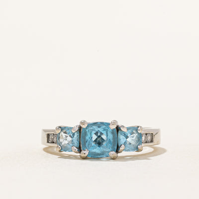 Blue Topaz & Diamond Ring | 2.00ctw, 0.08ctw | SZ 6.75 |