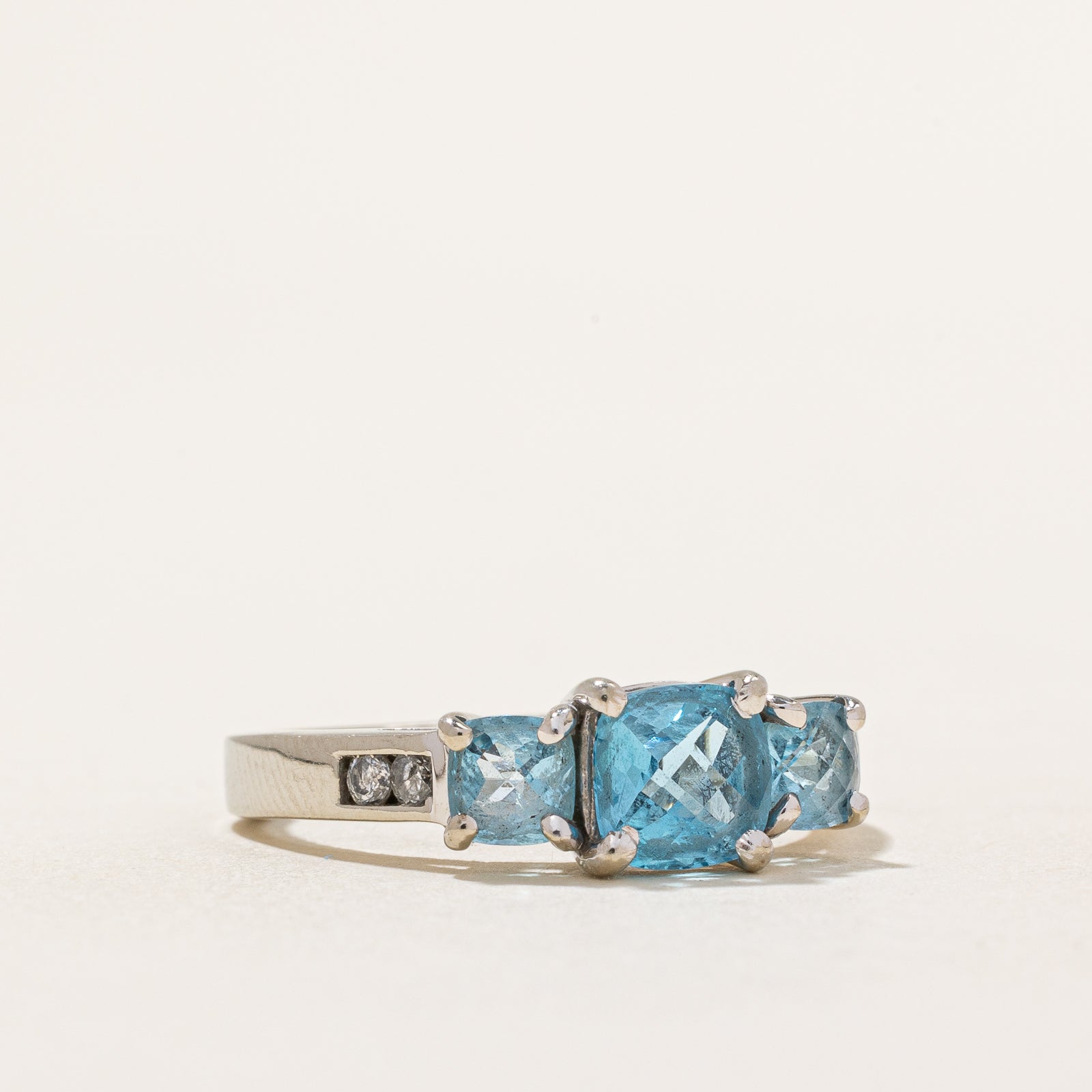 Blue Topaz & Diamond Ring | 2.00ctw, 0.08ctw | SZ 6.75 |