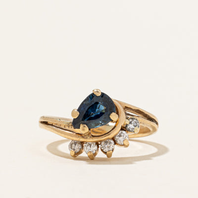 Blue Sapphire & Diamond Ring | 0.85ct, 0.15ctw | SZ 3 |