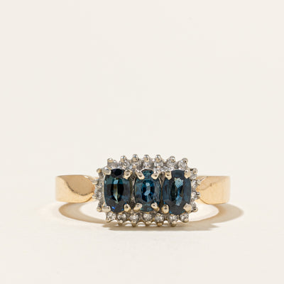 Blue Sapphire & Diamond Ring | 0.75ctw, 0.11ctw | SZ 7.75 |