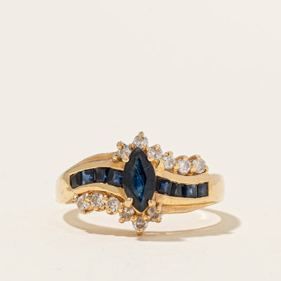 Blue Sapphire & Diamond Ring | 0.60ctw, 0.12ctw | SZ 6.25 |
