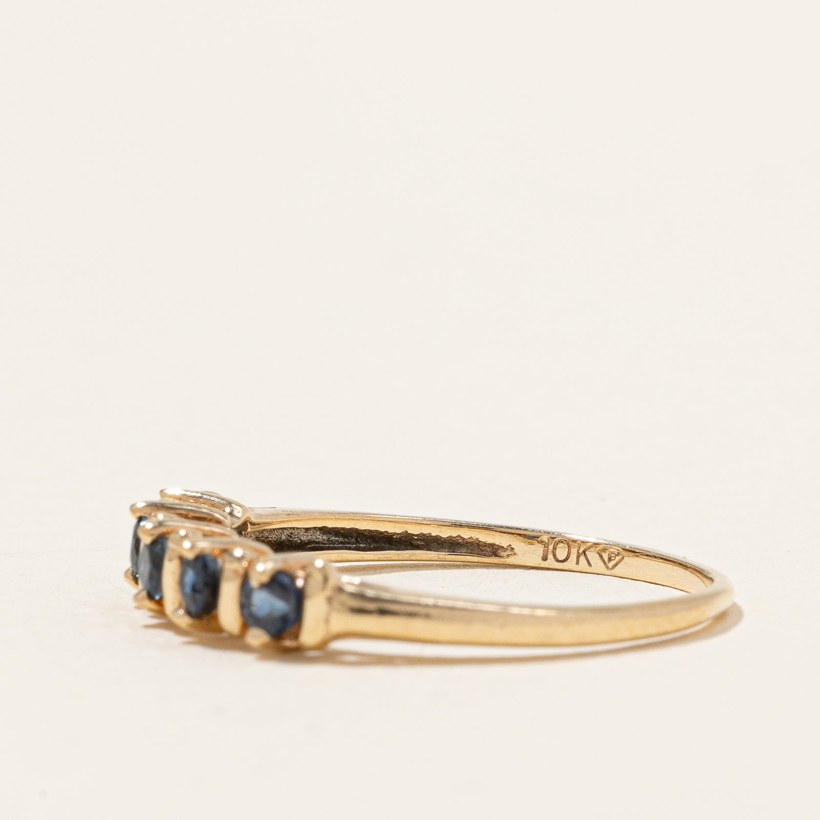 Bague cinq saphirs bleus | 0,25 ct | Taille 6 | 