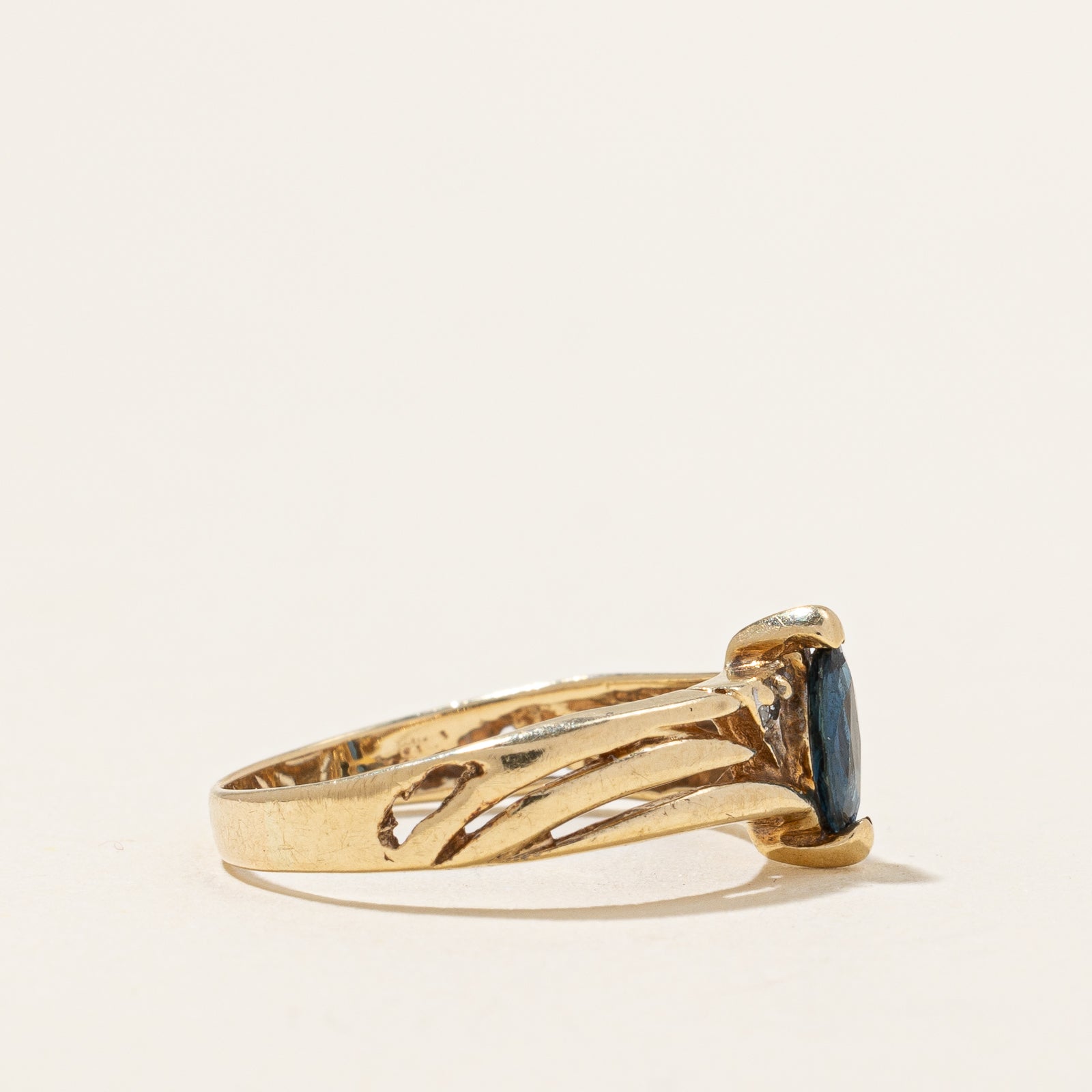 Blue Sapphire & Diamond Ring | 0.22ct, 0.02ctw | SZ 3.25 |